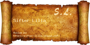 Sifter Lilla névjegykártya